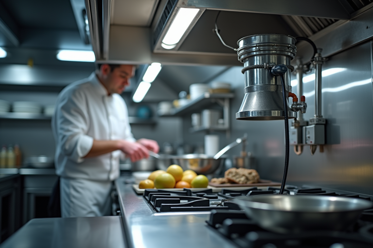 Caisson charbon pour hotte de restaurant en fonctionnement