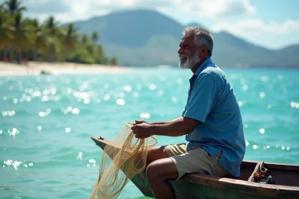 Requins nageant dans les eaux cristallines de l'île Maurice