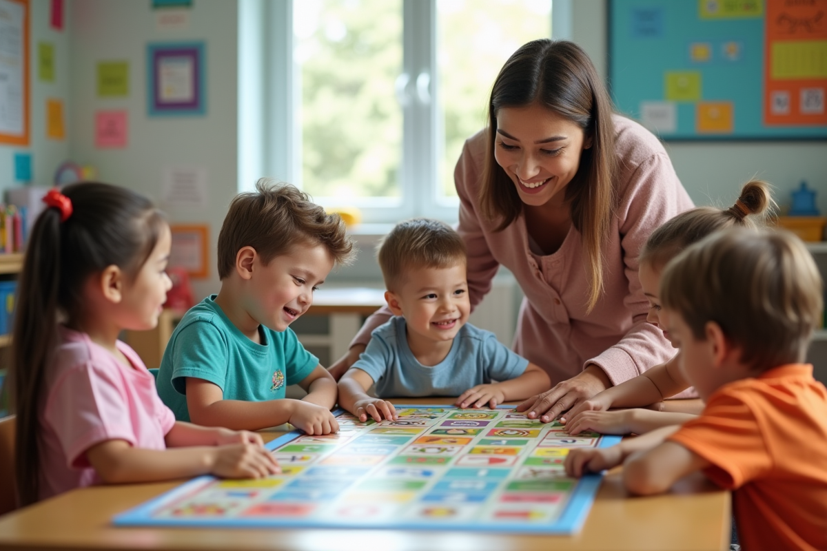 Jeu éducatif stimulant l'engagement des élèves en classe