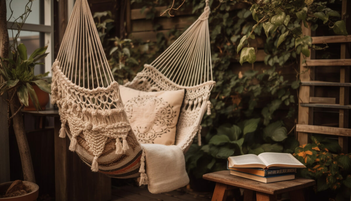 Coin de jardin aménagé avec spa, transats et éclairage doux