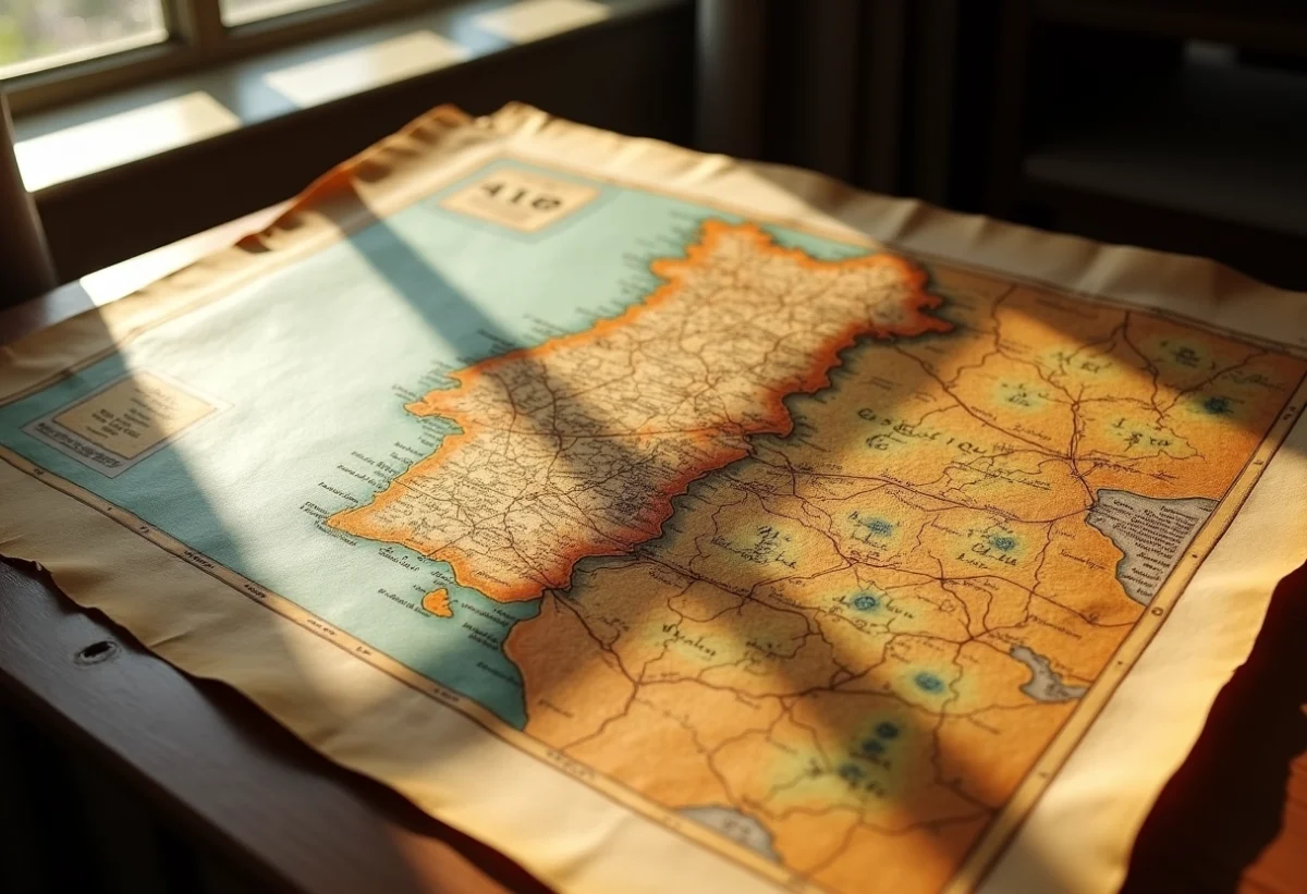 Carte ancienne du Portugal révélant des secrets historiques et géographiques
