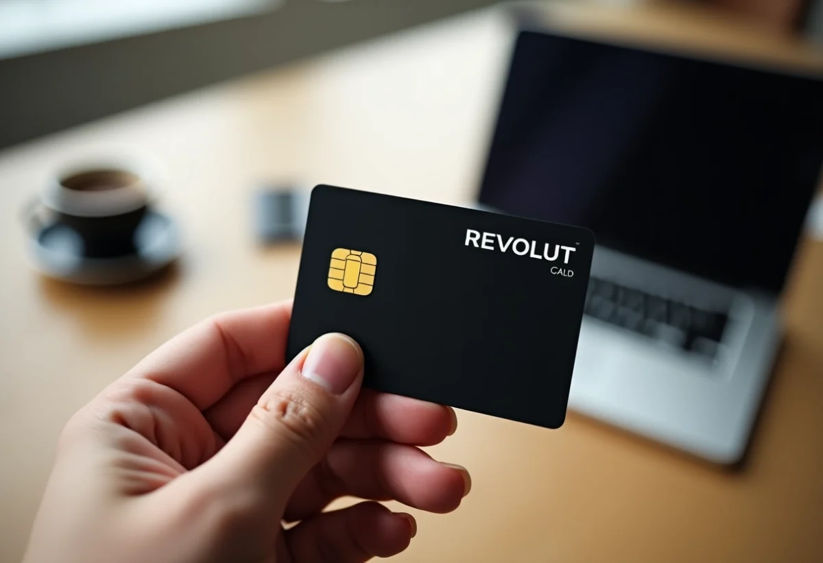 Carte Gold Revolut mettant en avant ses avantages et fonctionnalités premium