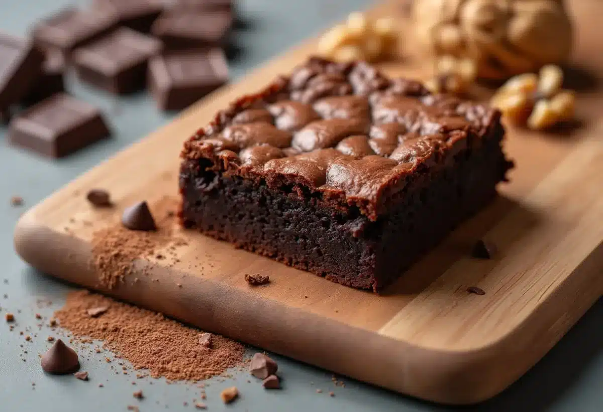 Brownie américain moelleux avec chocolat noir riche et ingrédients de qualité